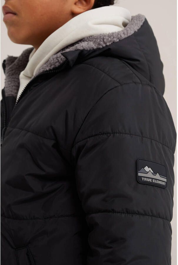 WE Fashion teddy winterjas grijs - Foto 2