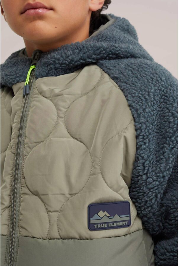 WE Fashion teddy winterjas grijs - Foto 2