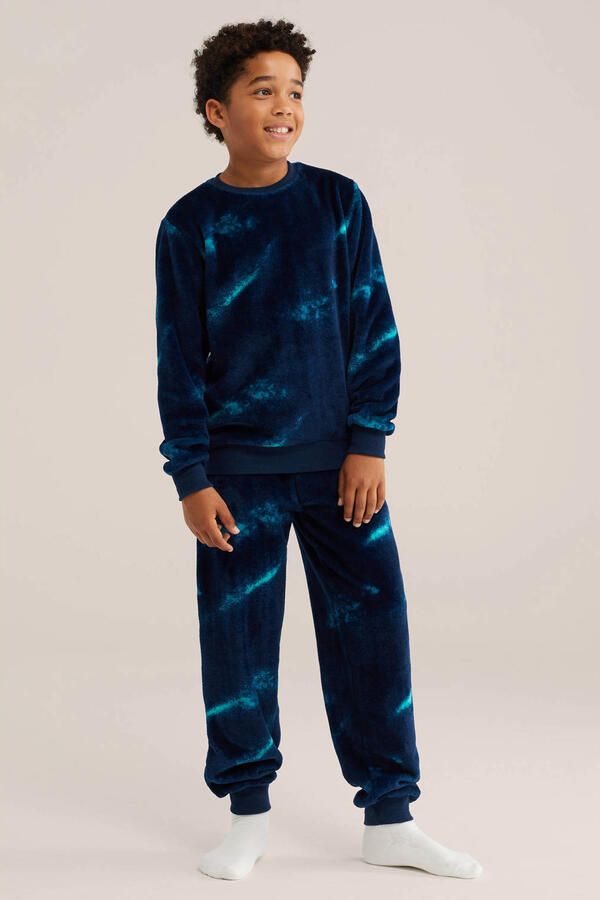 WE Fashion tie-dye pyjama donkerblauw blauw - Foto 2
