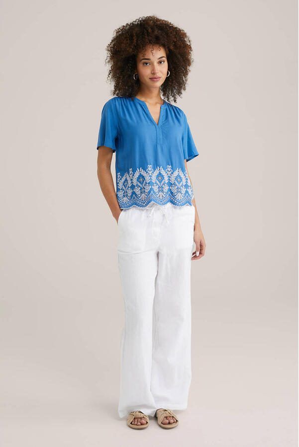 WE Fashion top blauw broderie - Foto 3