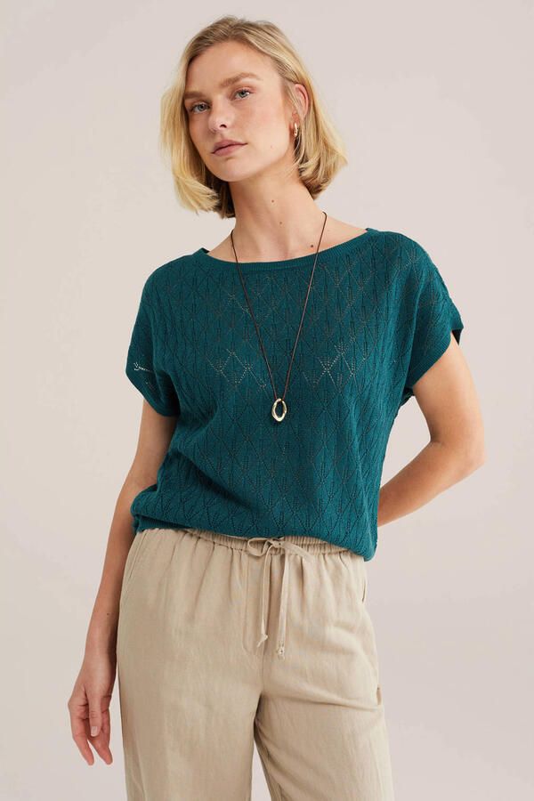 WE Fashion top blauw met lurex