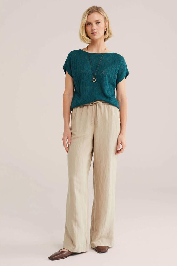 WE Fashion top blauw met lurex - Foto 2