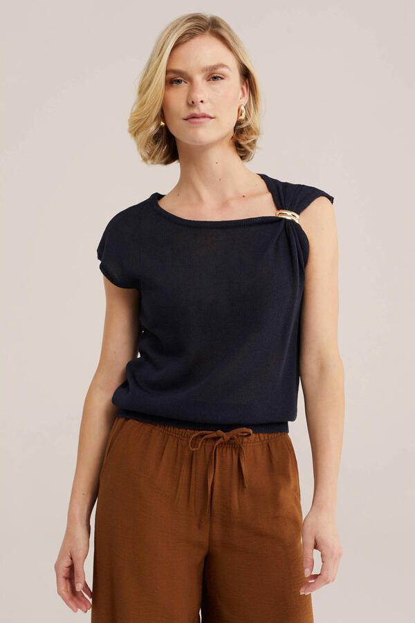 WE Fashion top donkerblauw