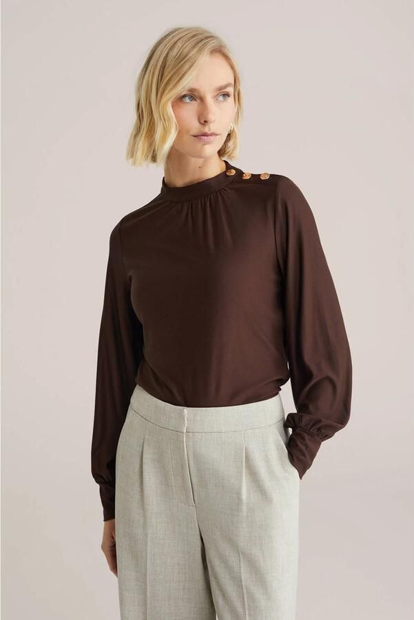 WE Fashion top donkerbruin
