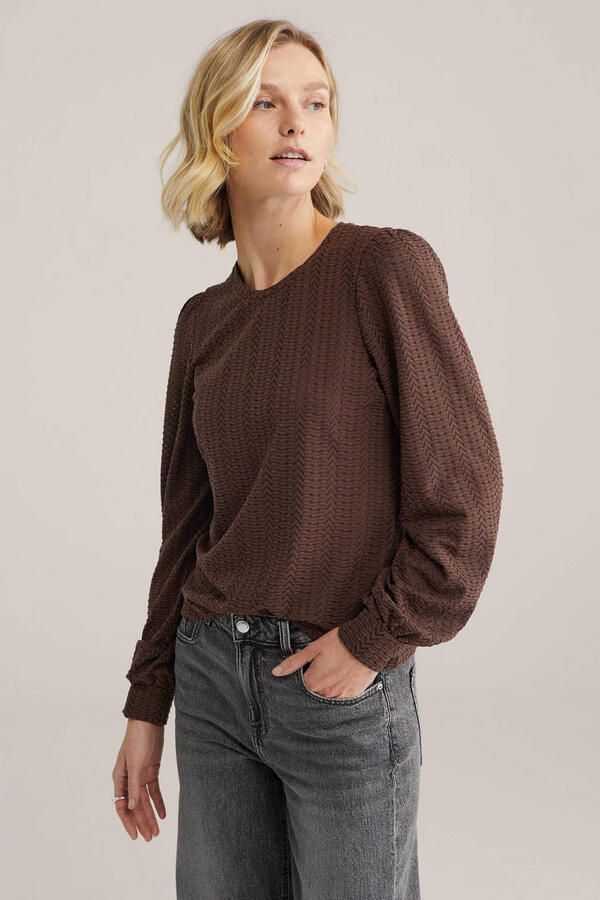 WE Fashion top donkerbruin
