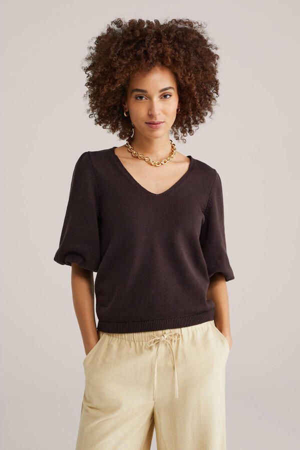 WE Fashion top donkerbruin