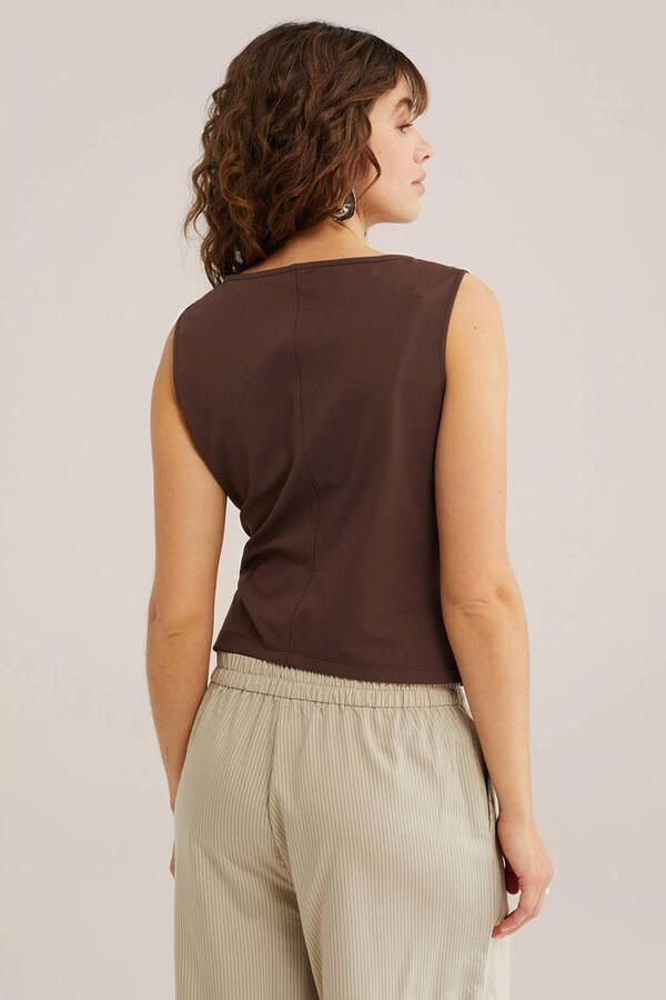 WE Fashion top donkerbruin - Foto 2
