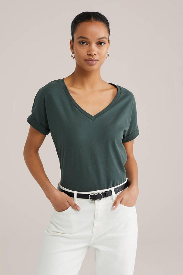 WE Fashion top donkergroen