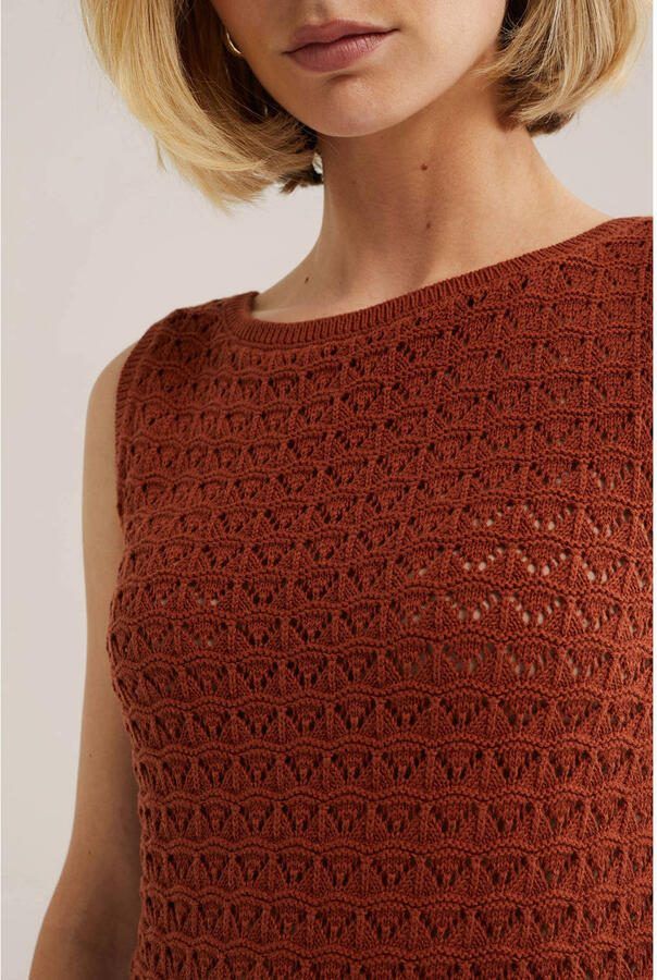WE Fashion top donkerrood fijn gebreid - Foto 2