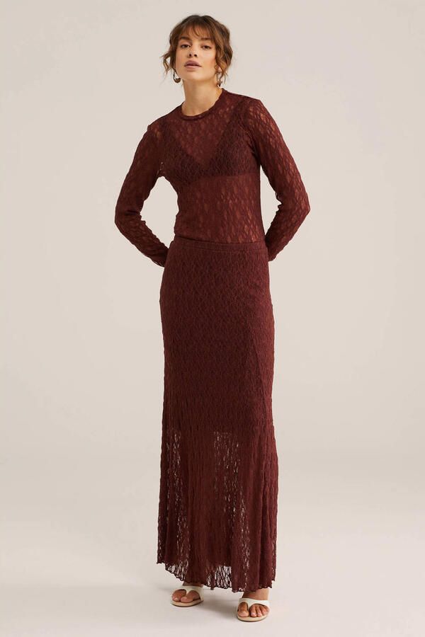WE Fashion top donkerrood - Foto 3