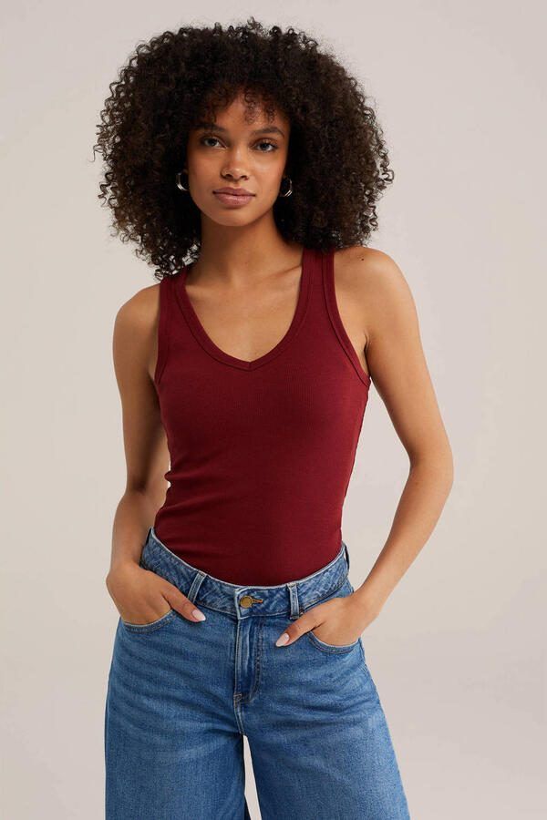 WE Fashion top donkerrood