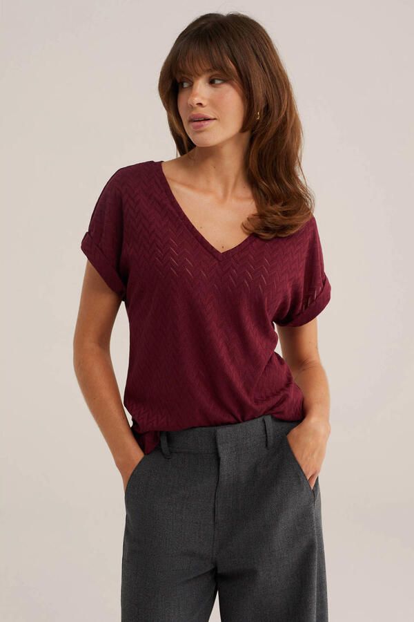 WE Fashion top donkerrood