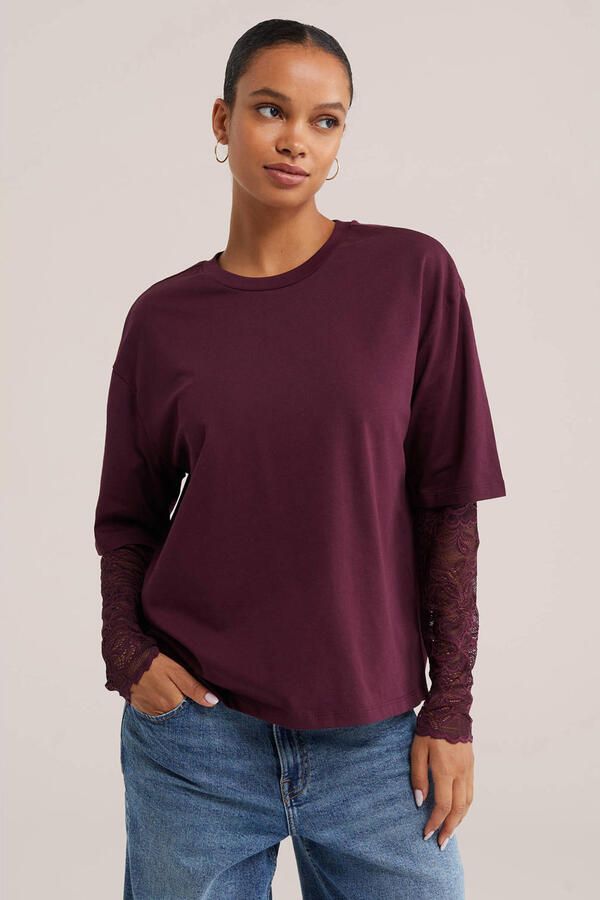WE Fashion top donkerrood