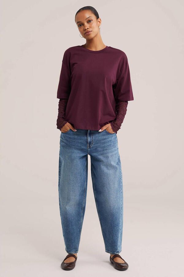 WE Fashion top donkerrood - Foto 2