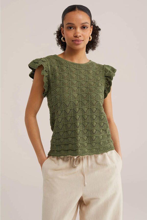 WE Fashion top gebreid groen
