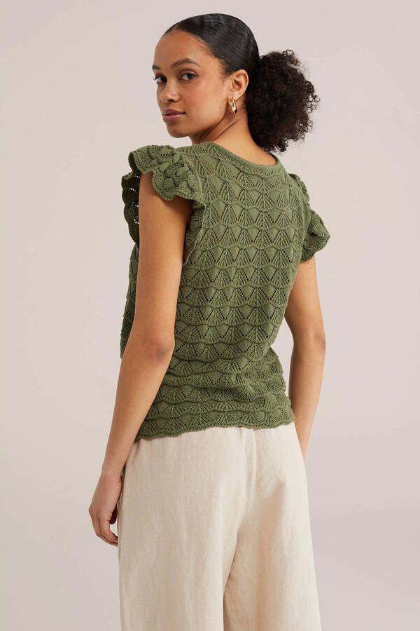 WE Fashion top gebreid groen - Foto 2