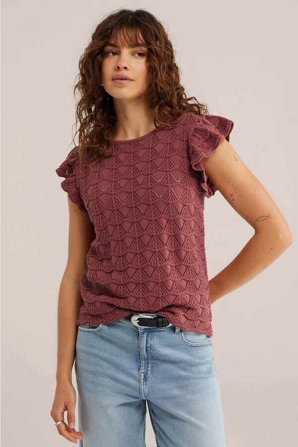 WE Fashion top gebreid oudroze