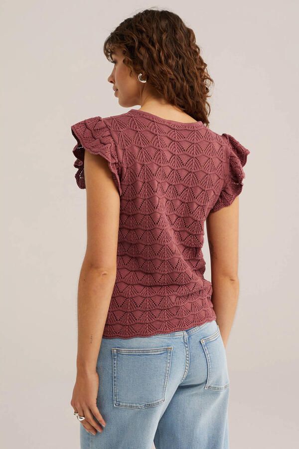 WE Fashion top gebreid oudroze - Foto 2