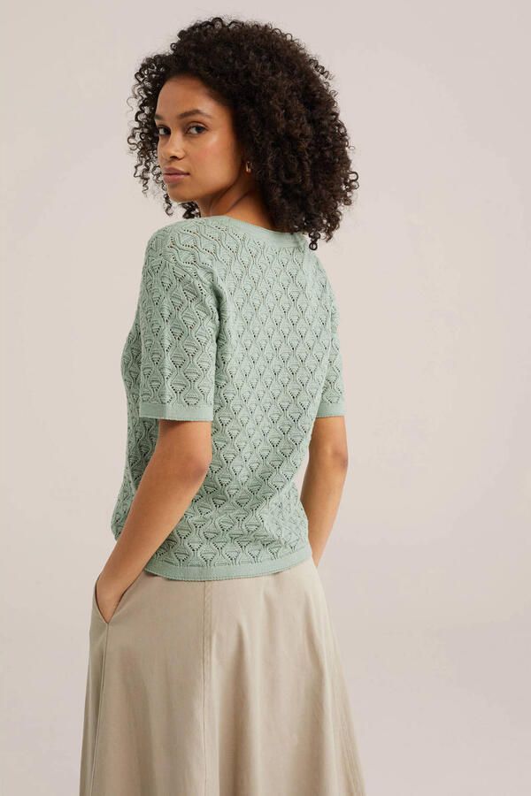 WE Fashion top groen gebreid - Foto 2