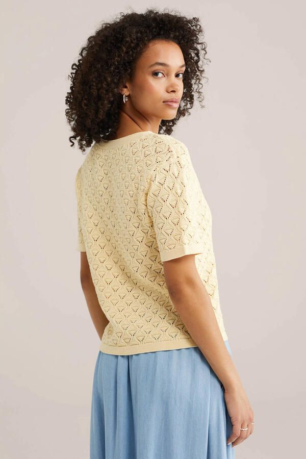 WE Fashion top lichtgeel gebreid - Foto 3