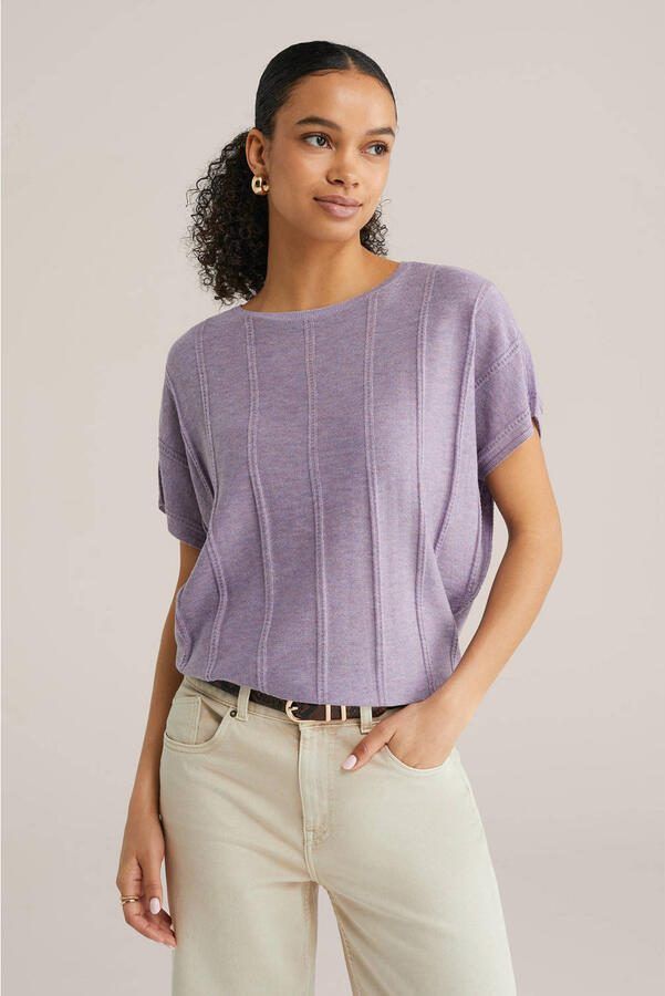 WE Fashion top lila gebreid