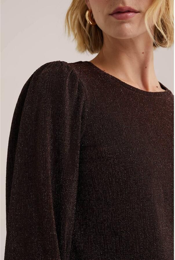 WE Fashion top met glitters bruin - Foto 2