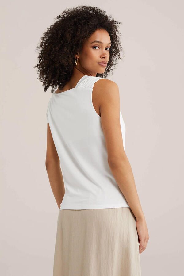 WE Fashion top met knoopdetail wit - Foto 3