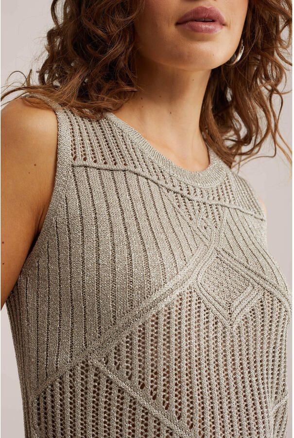 WE Fashion top met lurex beige - Foto 2
