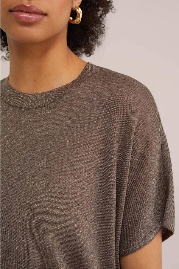 WE Fashion top met lurex bruin - Foto 2