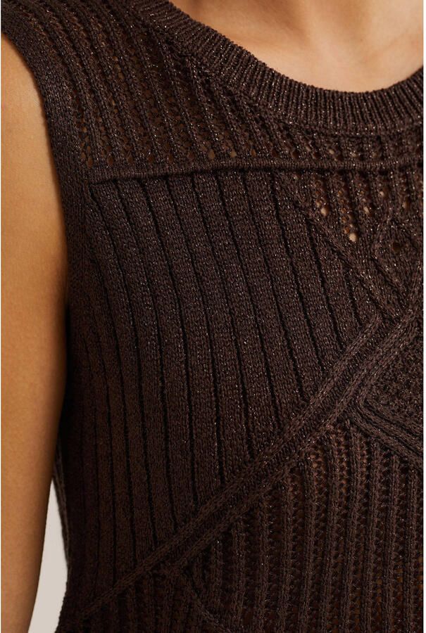 WE Fashion top met lurex bruin - Foto 2