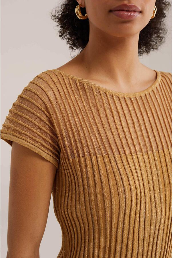 WE Fashion top met lurex oker - Foto 2