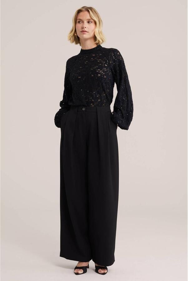 WE Fashion top met pailletten zwart - Foto 3