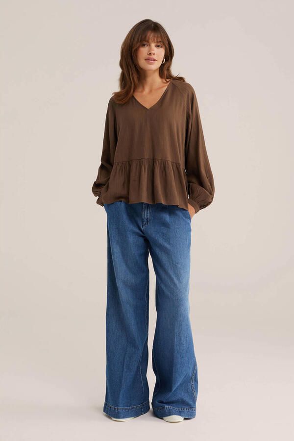 WE Fashion top met peplum bruin - Foto 2