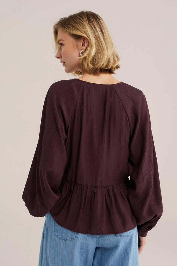 WE Fashion top met peplum donkerrood - Foto 2