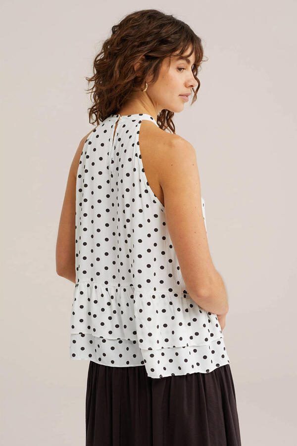 WE Fashion top met stippen ecru - Foto 2