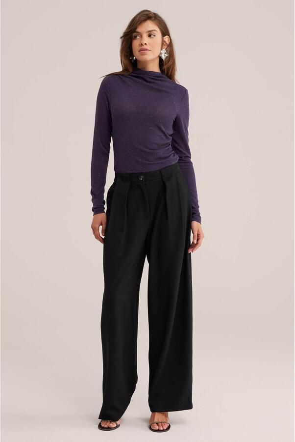 WE Fashion top met strass-steentjes paars - Foto 2