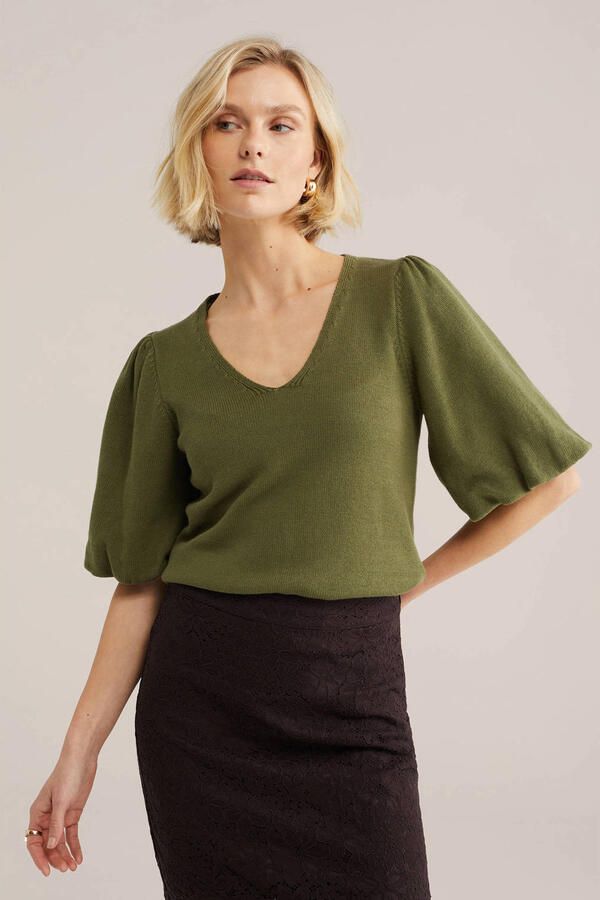 WE Fashion top olijfgroen