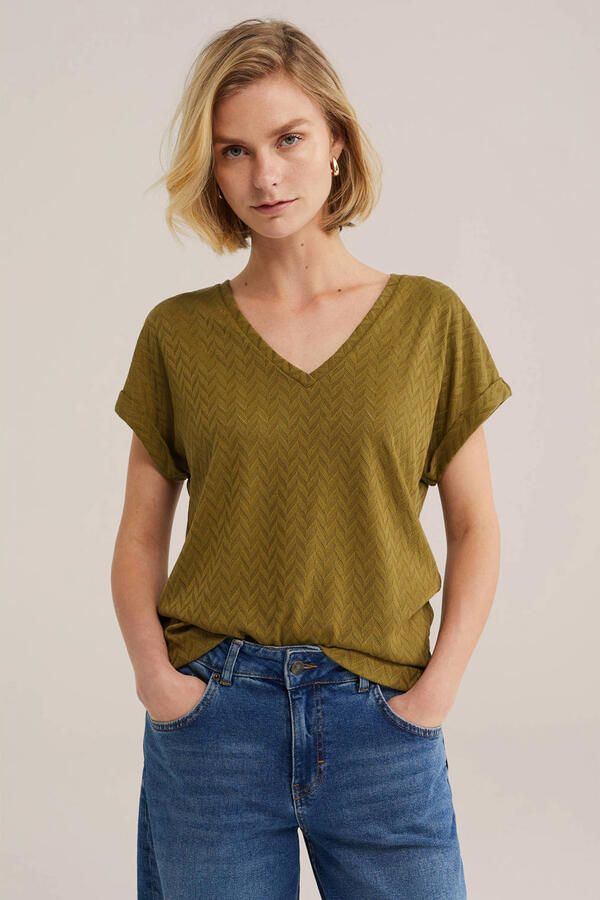 WE Fashion top olijfgroen