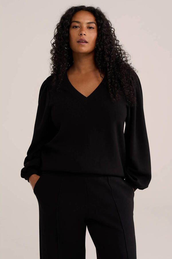 WE Fashion top Plus Size zwart
