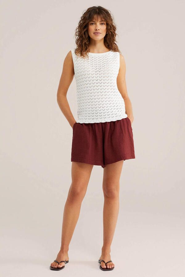 WE Fashion top wit fijn gebreid - Foto 3
