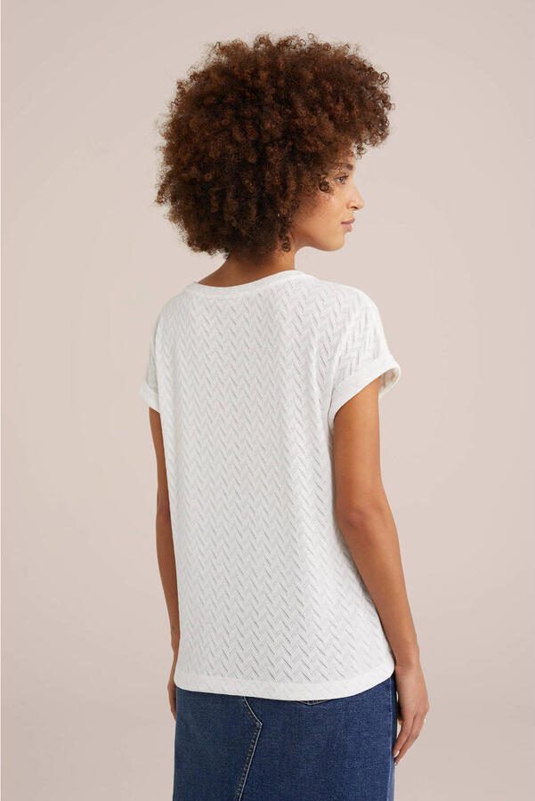 WE Fashion structuur T-shirt wit - Foto 2