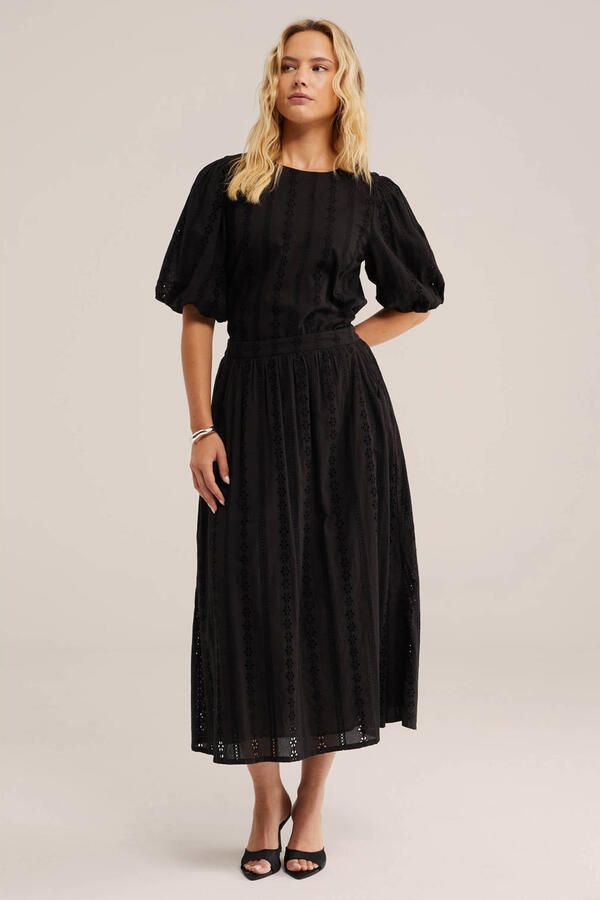WE Fashion top zwart broderie - Foto 2