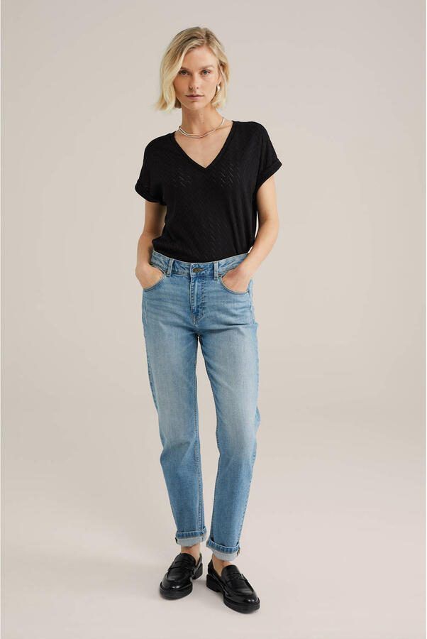 WE Fashion structuur T-shirt zwart - Foto 2