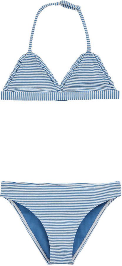 WE Fashion triangel bikini gestreept blauw wit