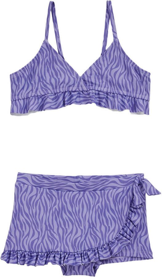 WE Fashion triangel bikini met ruches paars