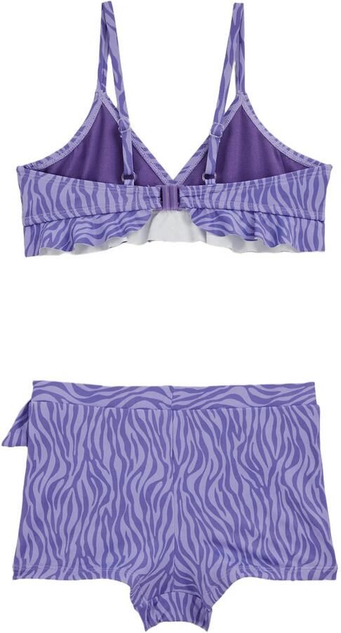 WE Fashion triangel bikini met ruches paars - Foto 3