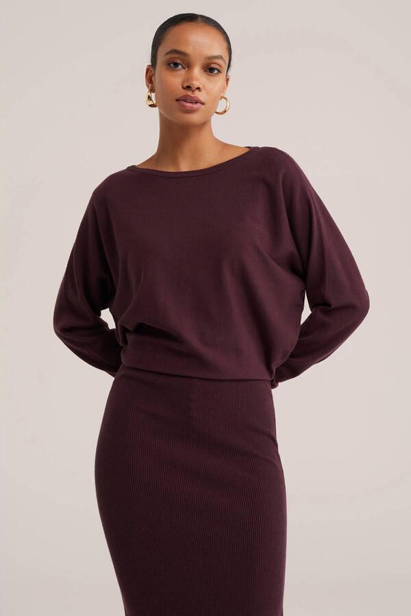 WE Fashion jurk aubergine