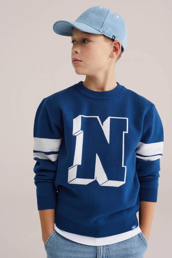 WE Fashion trui blauw fijn gebreid - Foto 2