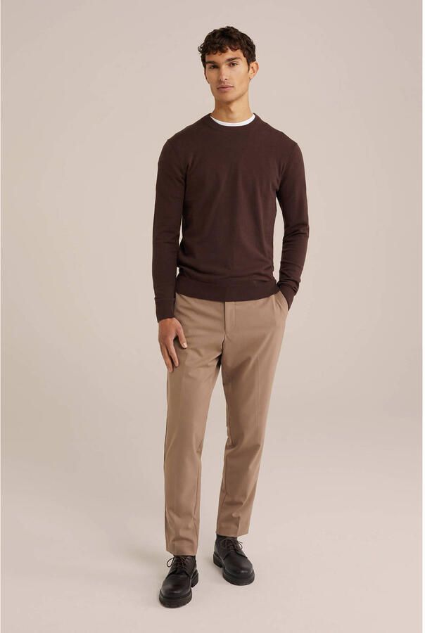 WE Fashion WE Fundamentals trui donkerbruin fijn gebreid - Foto 2