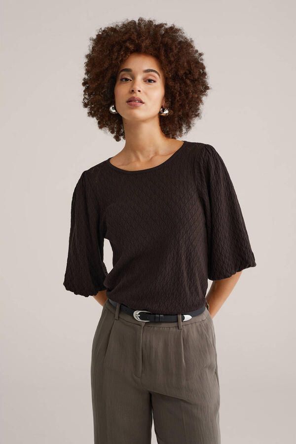 WE Fashion trui donkerbruin